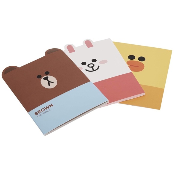 Set of 3 Line Friends Brown Sally Cony Die-Cut Notebooks - Picture 2 of 3